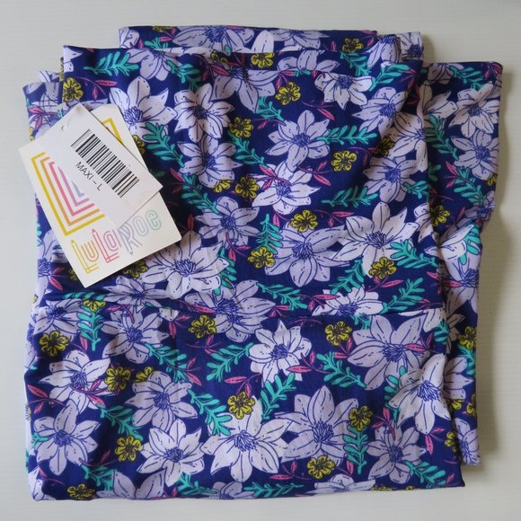 LULA ROE MAXI SKIRT FLORAL SIZE LARGE- WITH TAGS - Picture 1 of 2